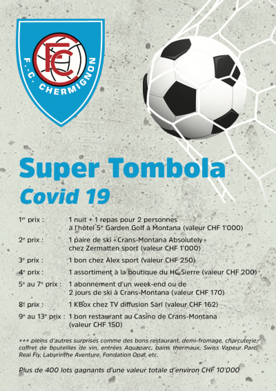 Résultats tirage tombola FC Chermignon